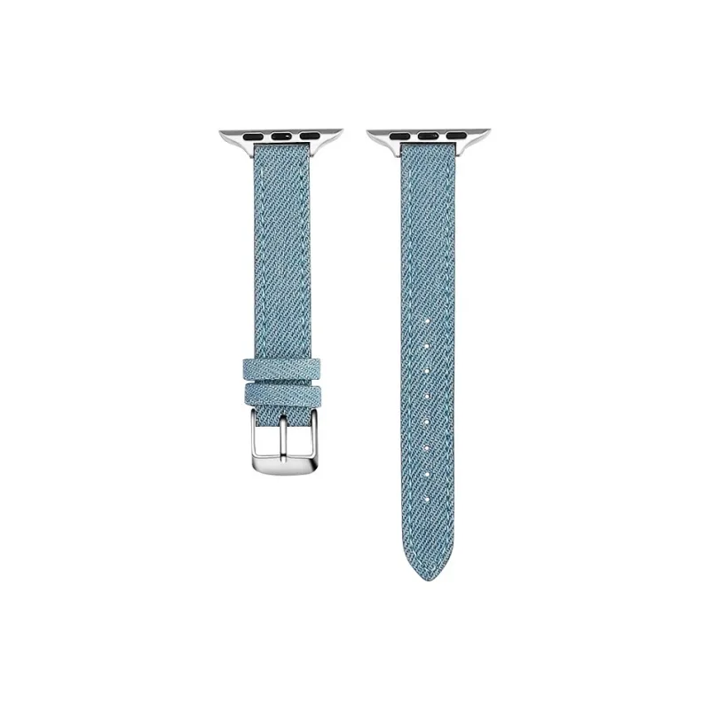 CHRROTA Compatible With Apple Devices Watch Band Denim Material-0