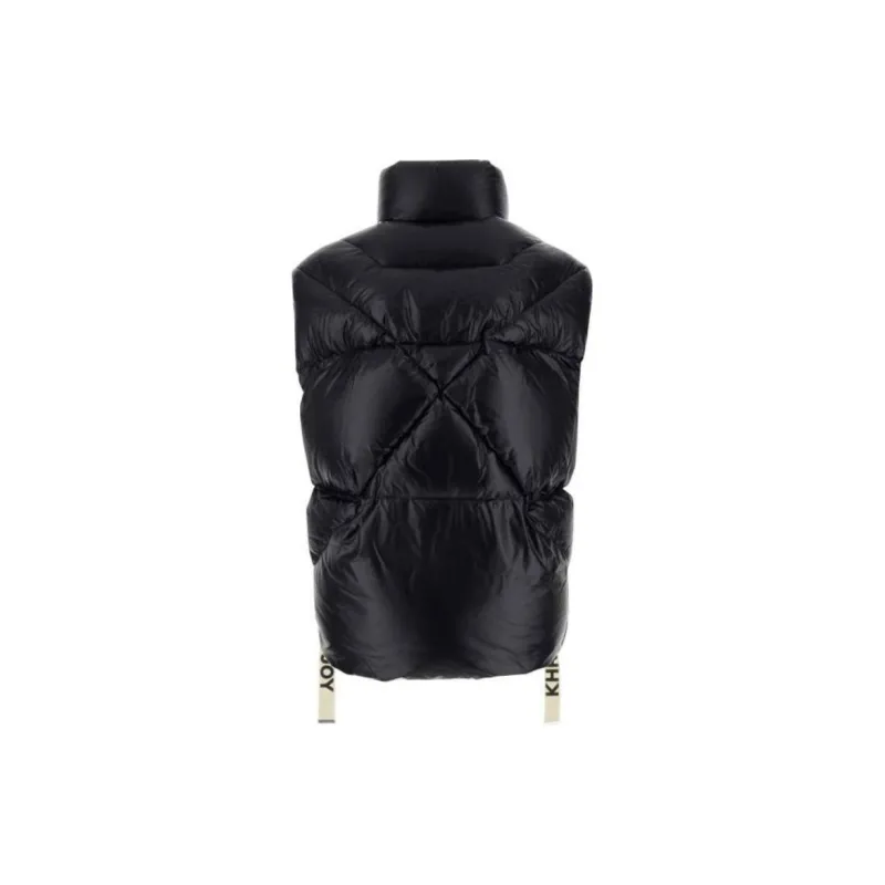 KHRISJOY Funnel Neck Shiny Puffer Gilet-1