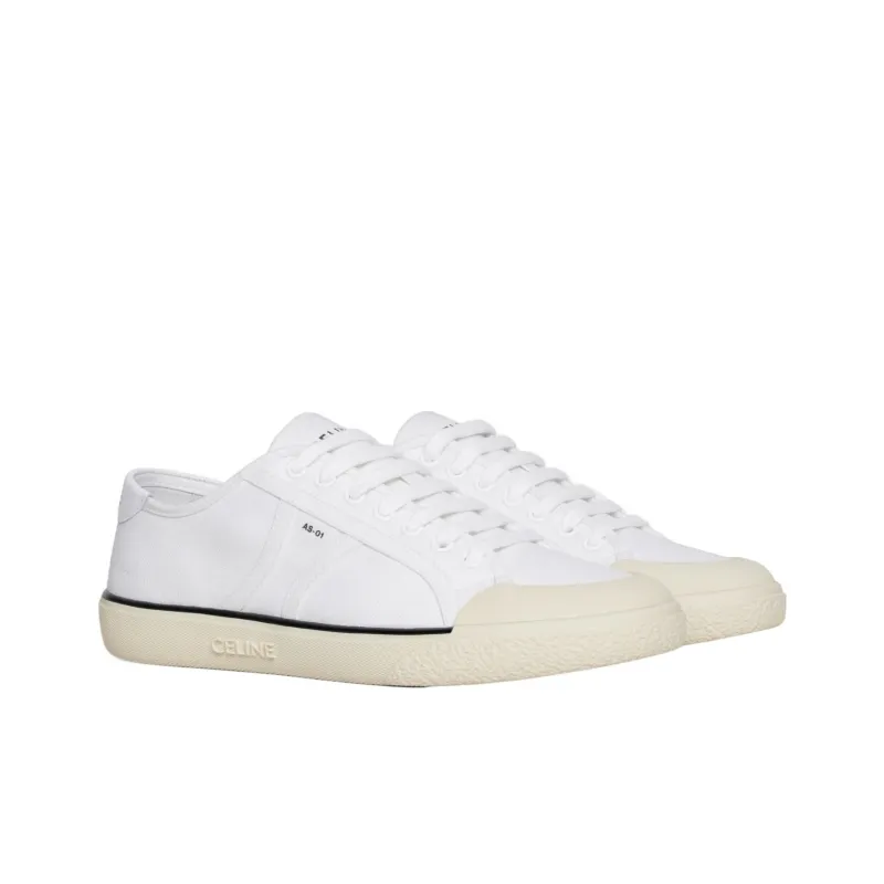 CELINE Low Top Skateboard Shoes Men's White-3