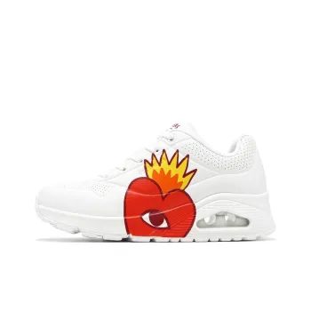 Ricardo Cavolo x Skechers Uno Cushioned Wear-Resistant Slip-Resistant Low-Top Casual Shoes Women's White