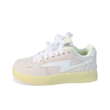 BPLB Slip Resistant Low Top Skateboard Shoes Unisex Glow In The Dark Rice