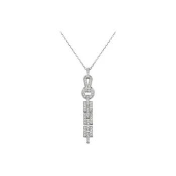 CARTIER Diamond Necklaces Women's Silver