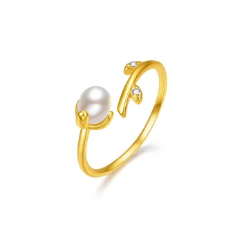 JINGUIFU Freshwater Pearl Rings Women's