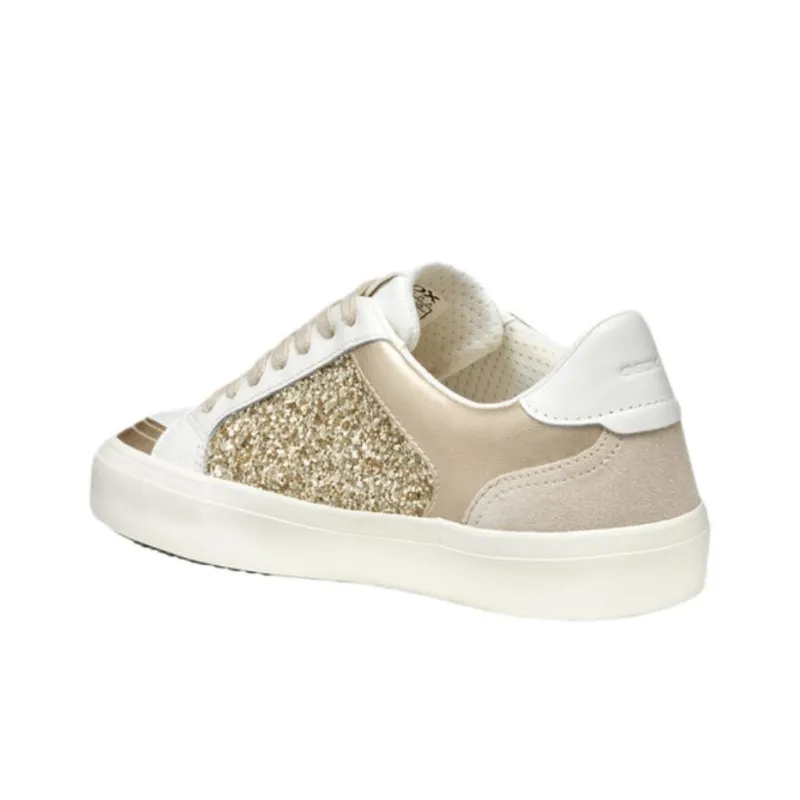 GEOX Emmeleny Low Top Skateboard Shoes Women's White Gold-6