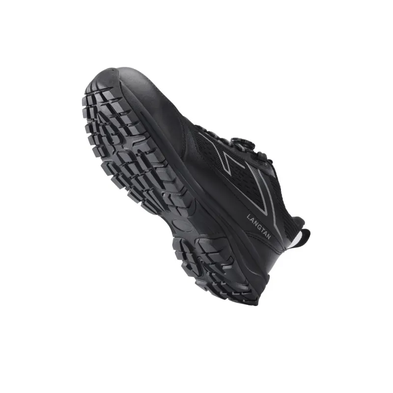 Wolf Detective Non slip Wear resistant Impact resistant Low Top Outdoor Shoes Men's Black-4