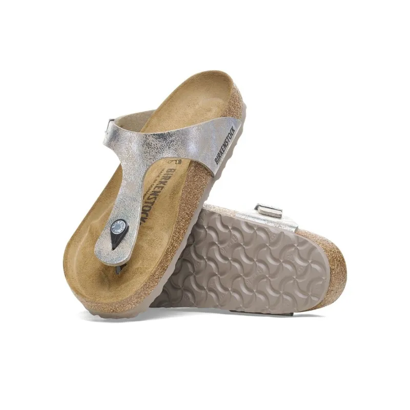 Birkenstock Gizeh EVA Abrasion-Resistant Flip Flops Women's Silver Narrow Fit-4