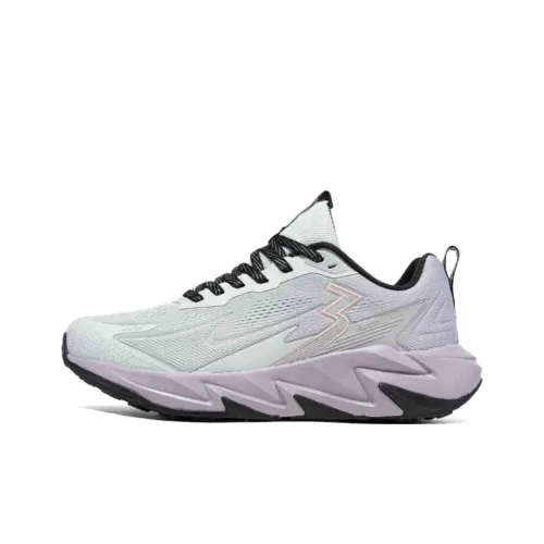361° Lightweight Breathable Cushioning Low-Top Sprint Running Shoes Women's Gray Purple