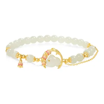 Emerald Dynasty Hetian Jade Bracelets White Jade/Pale Greenish White Jade Women's