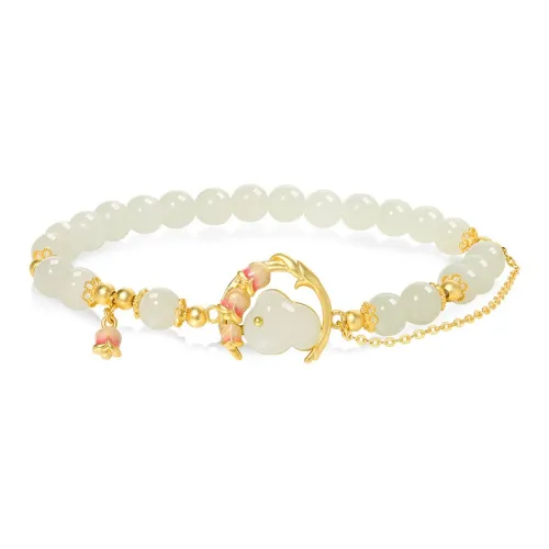 Emerald Dynasty Hetian Jade Bracelets White Jade/Pale Greenish White Jade Women's