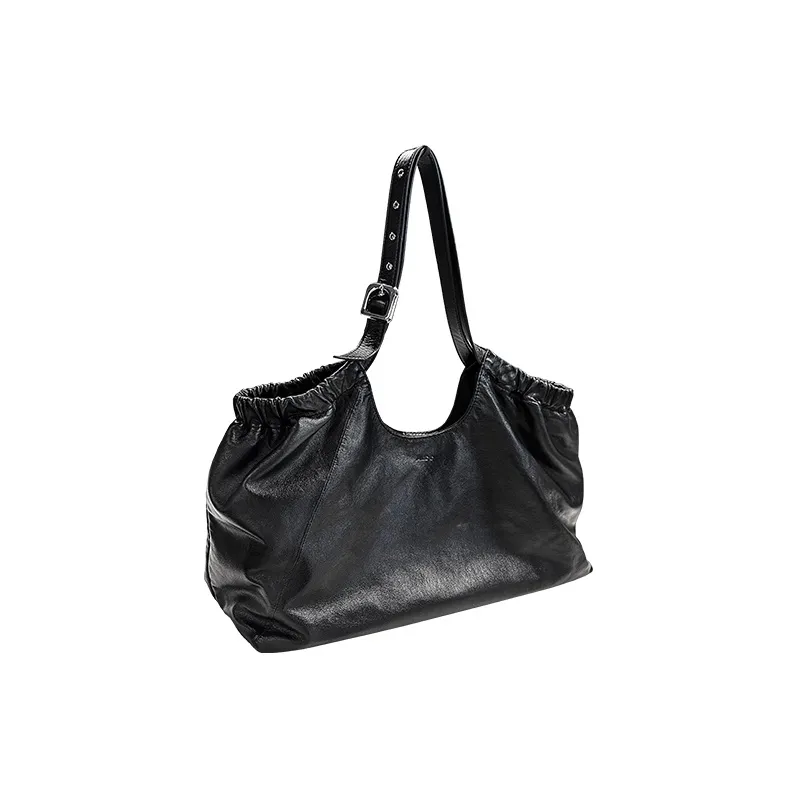 ALDO Top Grain Cow Leather Tote Bag, Shopping Bag, Crossbody Bag, Shoulder Bag Tubas Women's Black-1
