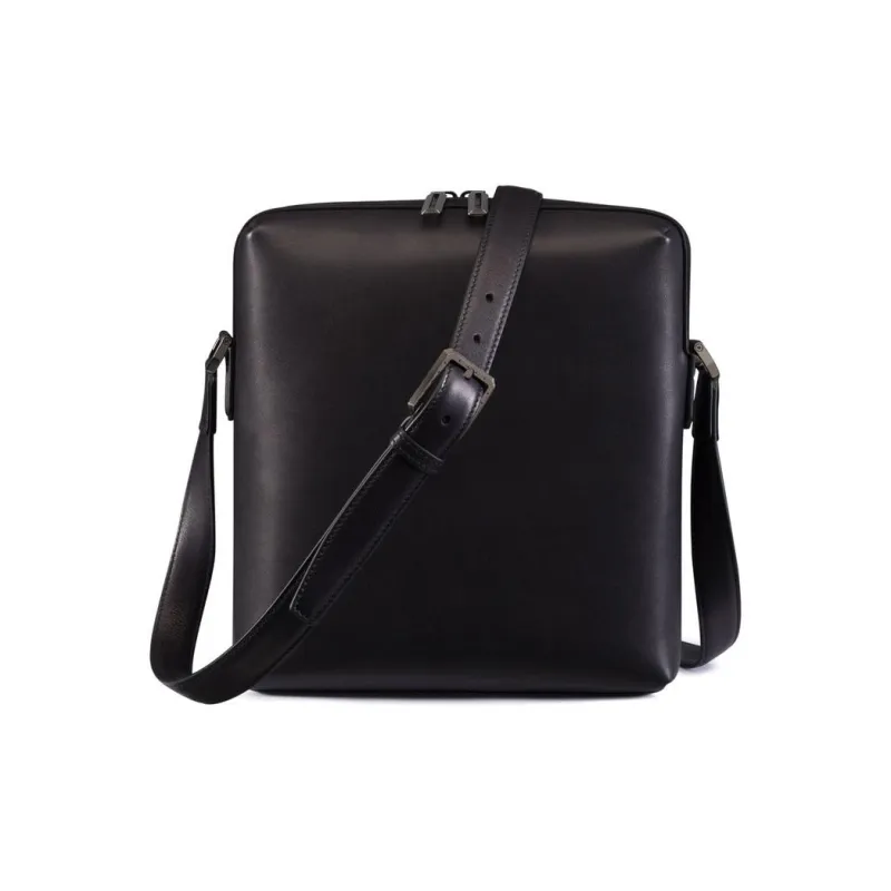 STEFANO RICCI Calfskin Shoulder Bag Men's Black-2