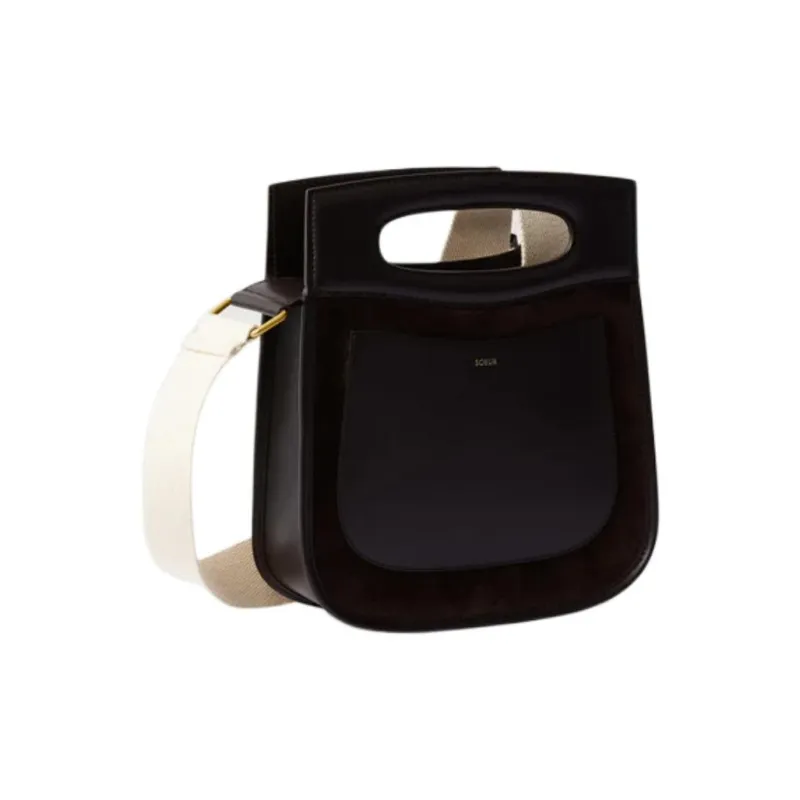 SOEUR Cow Leather One Shoulder Handbags Women's Dark Brown-1