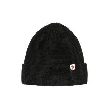Fjallraven Recycled Polyester Knitted Fabric Beanies Unisex Black