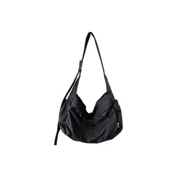 Warrior Nylon Fabric Crossbody Bag Unisex Black
