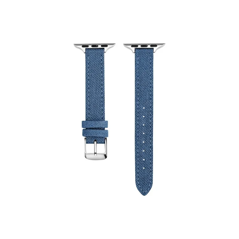 CHRROTA Compatible With Apple Devices Watch Band Denim Material-4