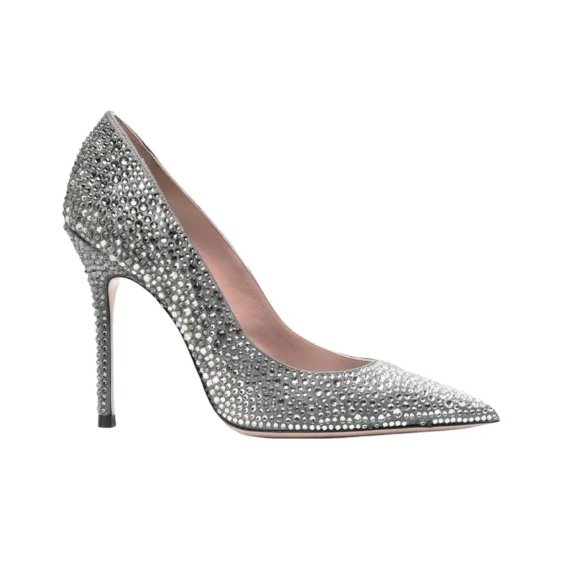 Gedebe 110mm Crystal embellished Leather Pumps-1
