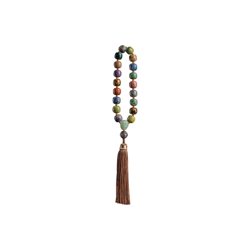 Moonstone Edge Lacquer Bead Chain Unisex-0