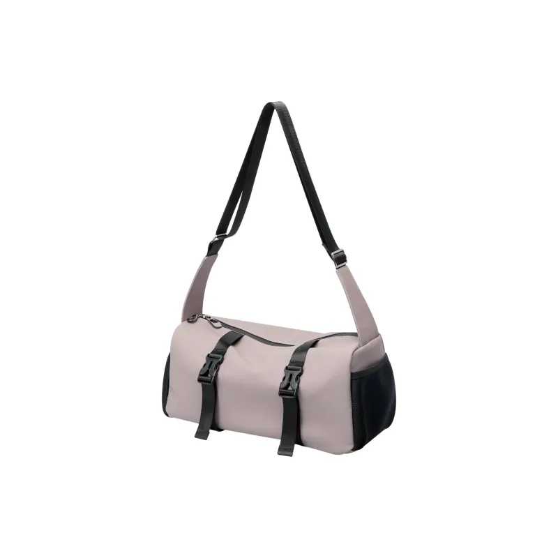 BOPAI Fabric Shoulder Bag Tofu Bag Crossbody Bag Regular Unisex Sandstone Gray/Ideal White/Black-10