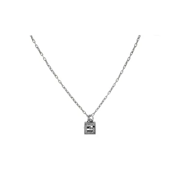GUCCI 925 Sterling Silver Necklaces Unisex Silver