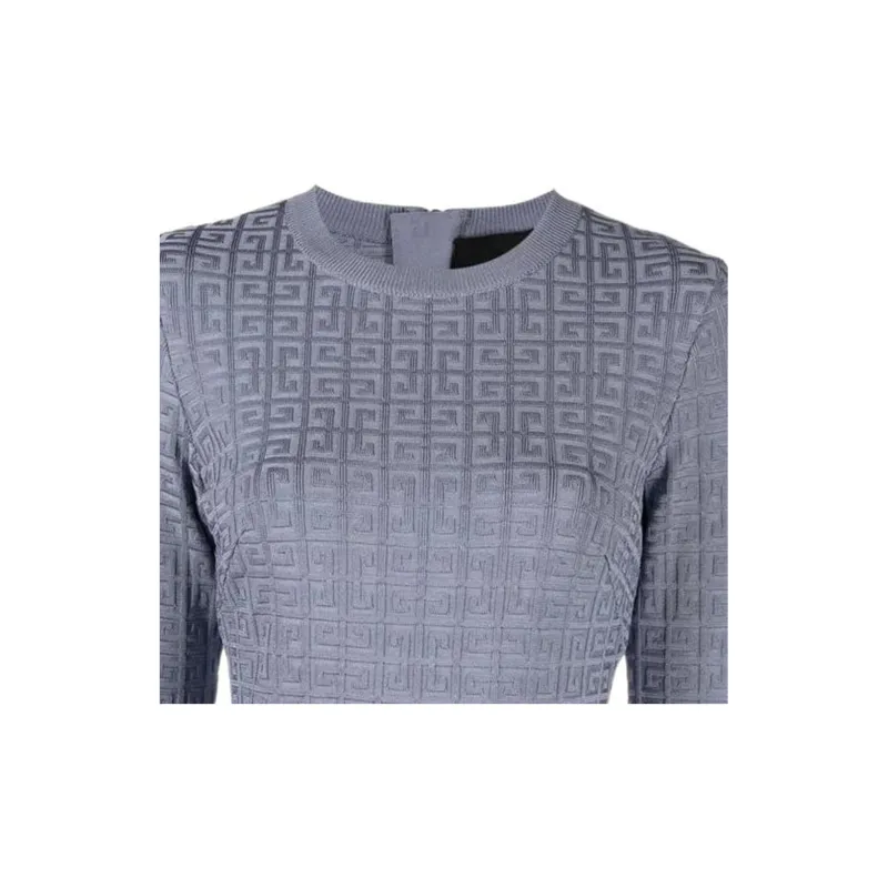 Givenchy 4G Allover Knitted Dress 'Mineral Blue'-4