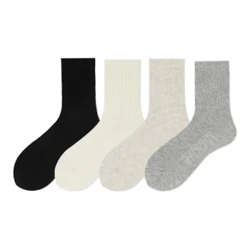 COTTON CHEESE Mid Calf Socks Unisex 4 Pack