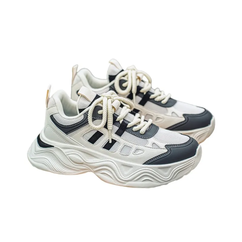 YIVELOVE Wear Resistant Lightweight Height Increasing Low Top Chunky Sneakers Men's-1