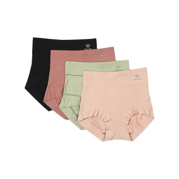 Red Bean Underpants Women's 4 Pack Caramel/Light Pink/Hepburn Black/Avocado Green