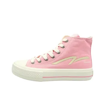 QIANJIN Slip Resistant Lightweight Height Increasing High Top Canvas Shoes Women's Light Pink