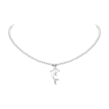 ONEKISS Gold Plated Copper Faux Pearl Glass Necklaces Women's