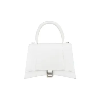 Balenciaga Calfskin Hourglass Bag Portable Crossbody Bag Shoulder Bag Unisex White