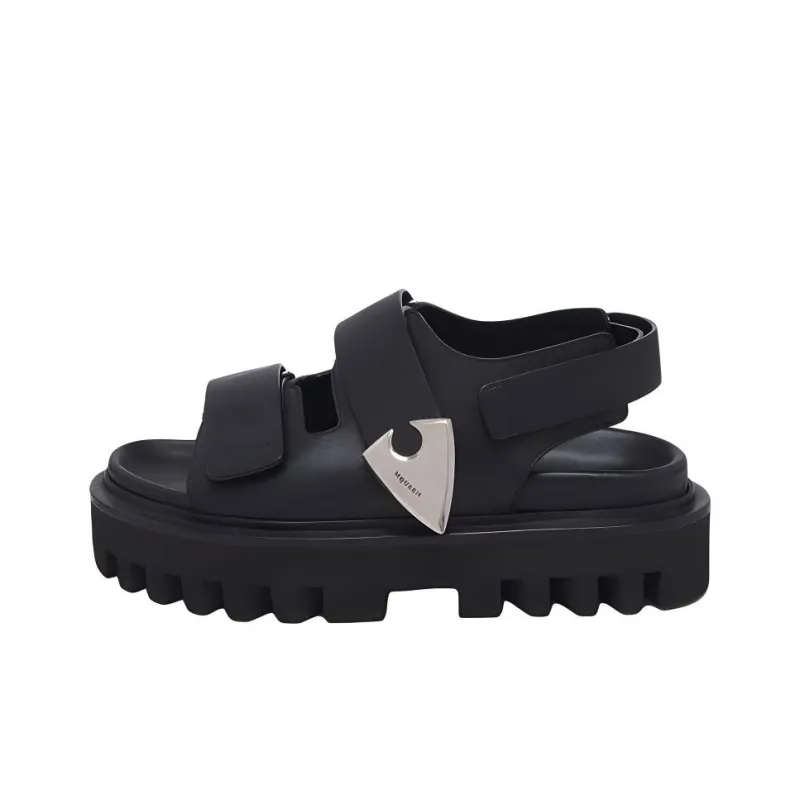 Alexander McQueen Parachute Strap Sandals 5cm Women's Black-0