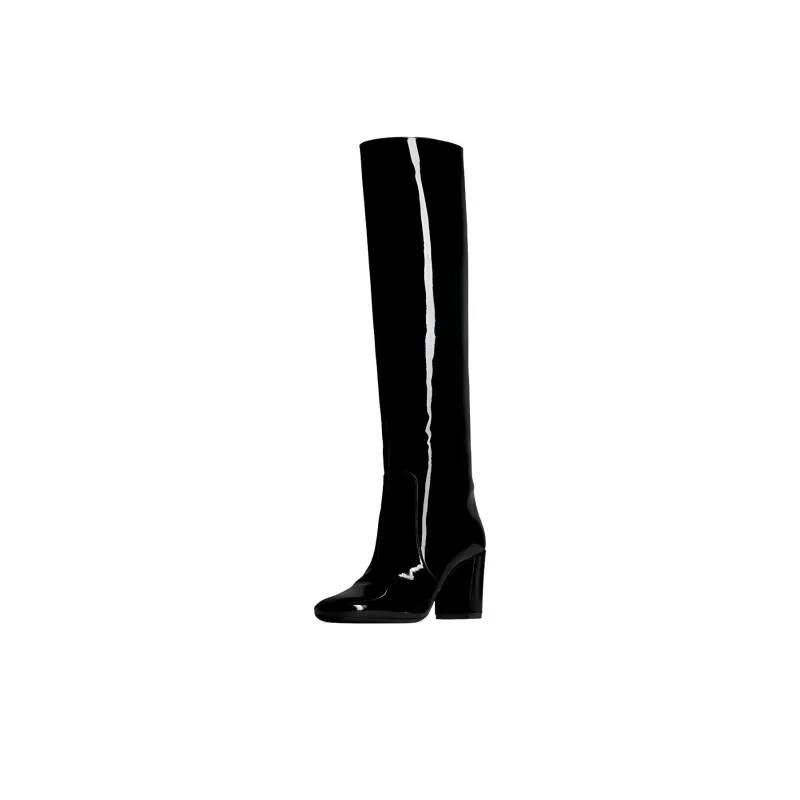 SAINT LAURENT Who Square Toe Heeled Boots Women's-2