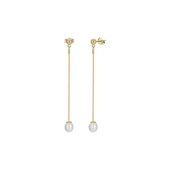 ZHENZHUAOMI Freshwater Pearl Drop Earrings Women's