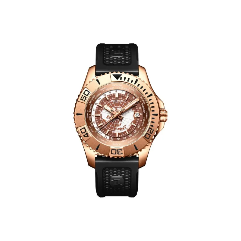 OBLVLO Automatic Mechanical Movement Watch Men's Watches Black Dial-6