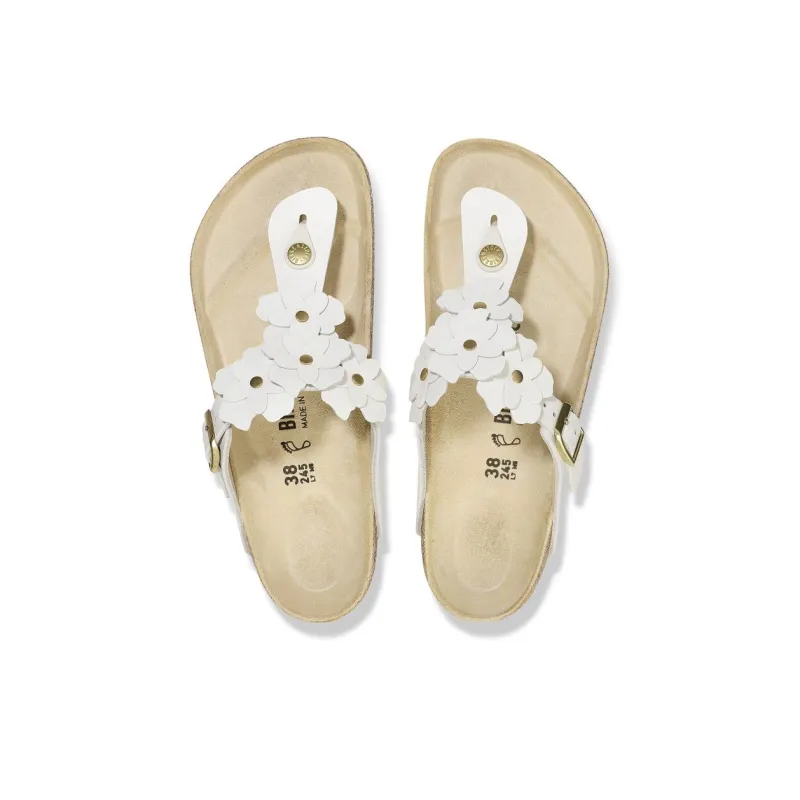 Birkenstock Gizeh Flower EVA Abrasion-Resistant Flip Flops Women's White Narrow Fit-3