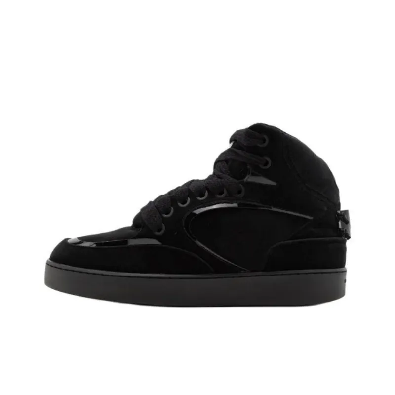 EMPORIO ARMANI High Top Skateboard Shoes Men's Black-0