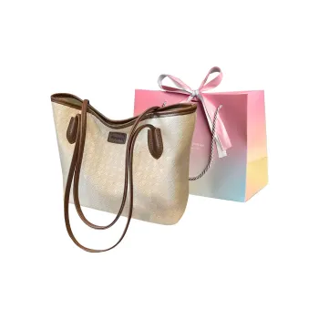 Aini Rabbit PU Tote Bag Shopping Bag Handbag Shoulder Bag Medium Size Women's Black/Khaki