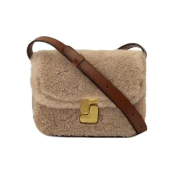 SOEUR Leather Shoulder Bag Mini Women's Sand Pin Hazelnut