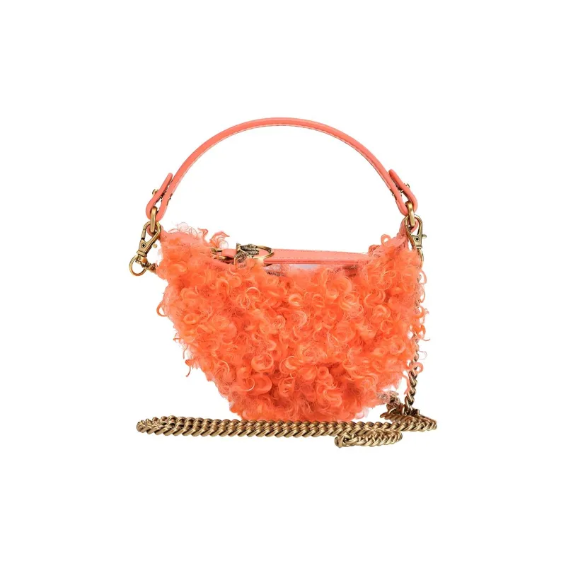 PINKO Leather Detail Crossbody One Shoulder Handbags Women's Orange-0