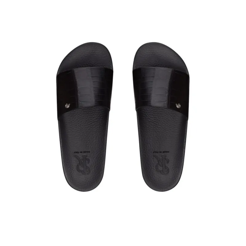 STEFANO RICCI Slide Slippers Men's Black-3
