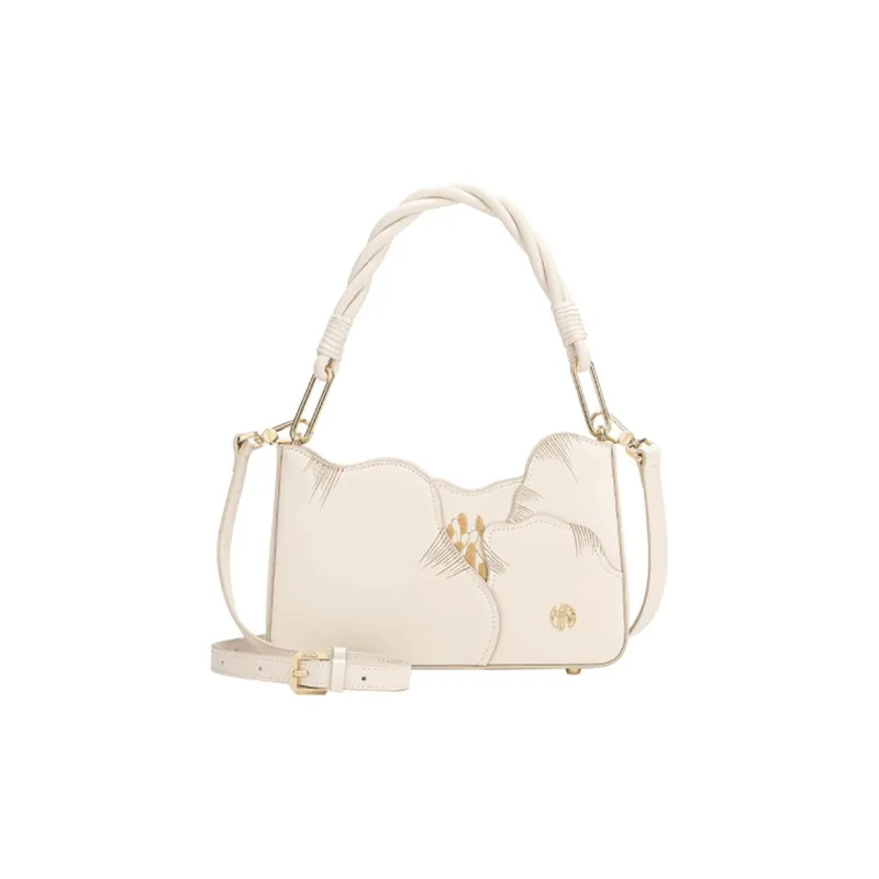 Ancient Yi Xi Cow Leather Fashion Handbag Cheongsam Crossbody Bag Regular Women's Ecru-4