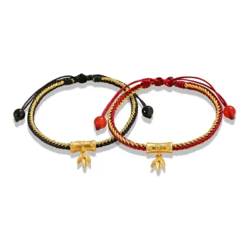 MAGICPOLE Copper, Fabric Rope Bracelets Unisex Black/Red