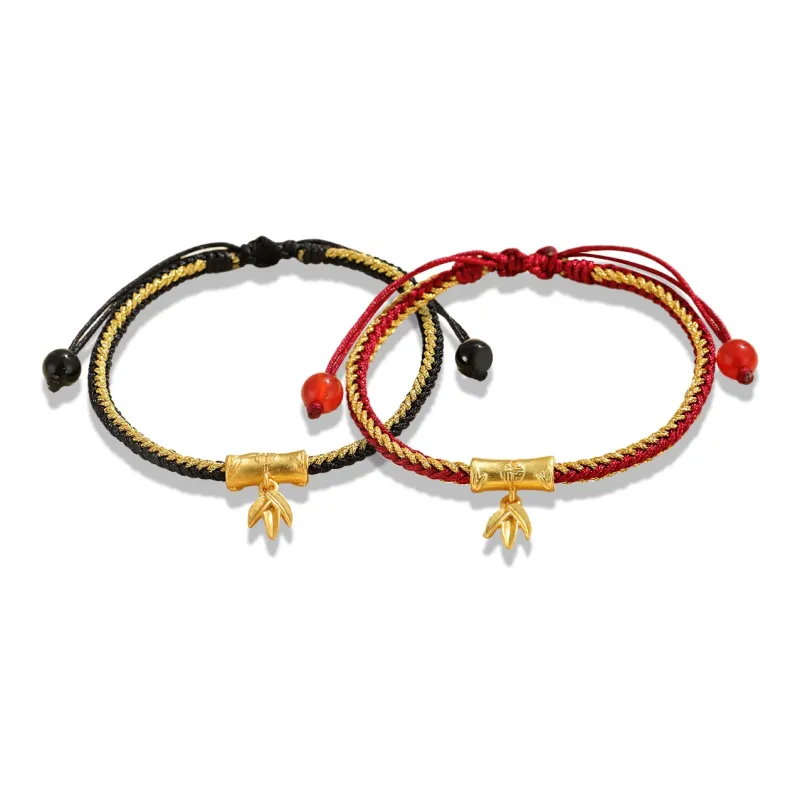 MAGICPOLE Copper, Fabric Rope Bracelets Unisex Black/Red-6