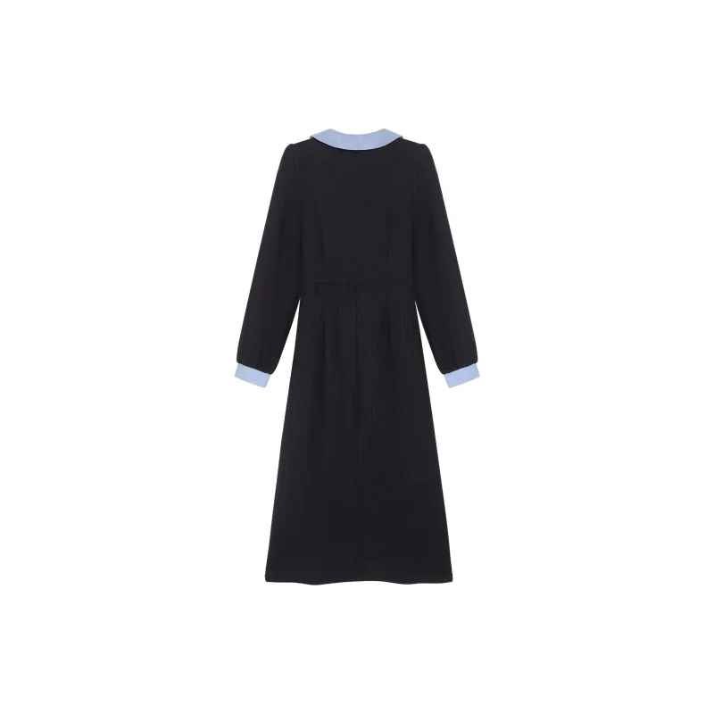 Alxnan Long Sleeved Dresses Women's Black-1