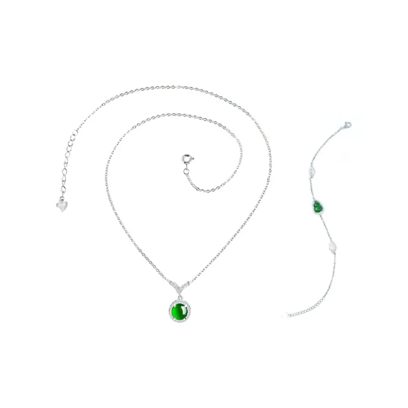 Long Fu Glutinous Jade Jadeite Necklaces Women's-0