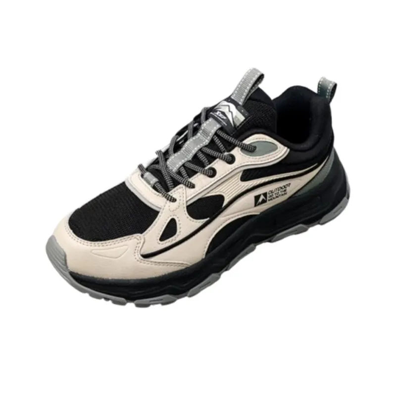 XTEP Cushioned Slip Resistant Low Top Casual Running Shoes Men's Earth Tone Black-1