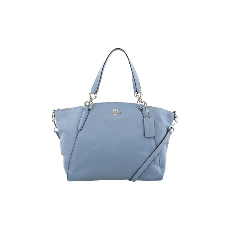 COACH Kelsey Leather Handbag Women's Gray Blue-1