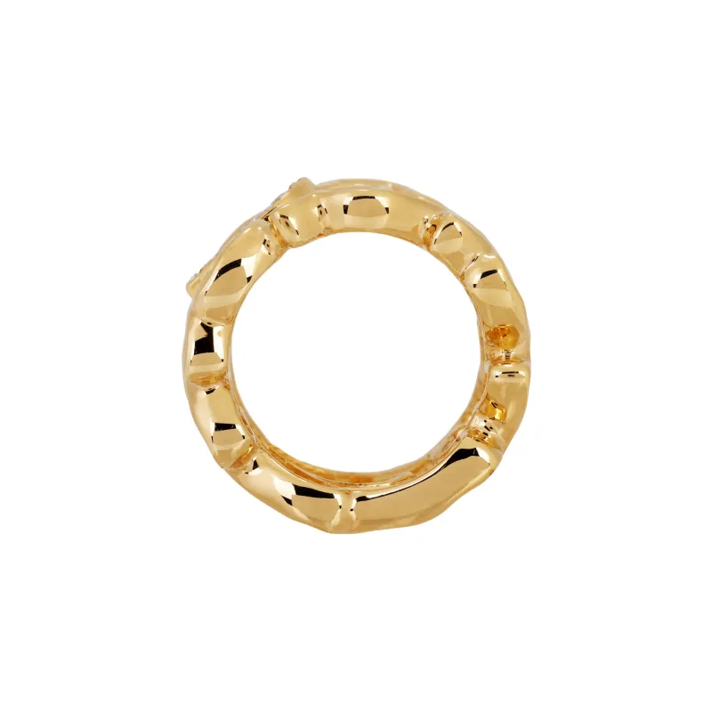CHANEL Metal, Crystal, Rhinestone Rings Women's Gold-2