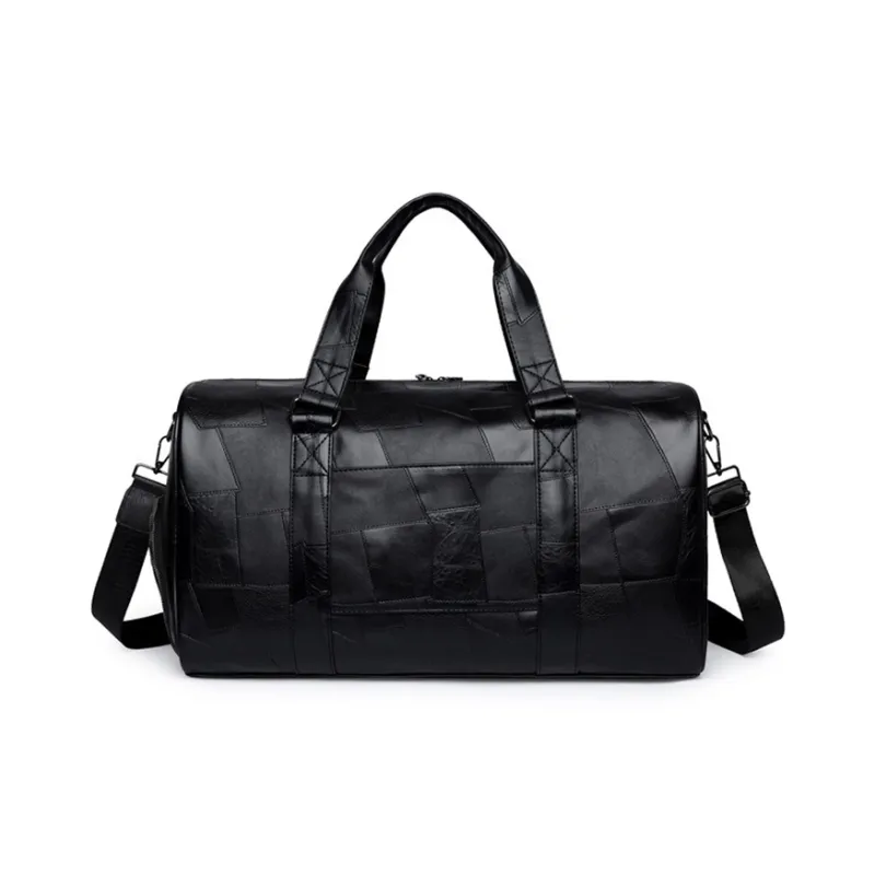Ha Luxury PU Travel Bag Unisex Black-2