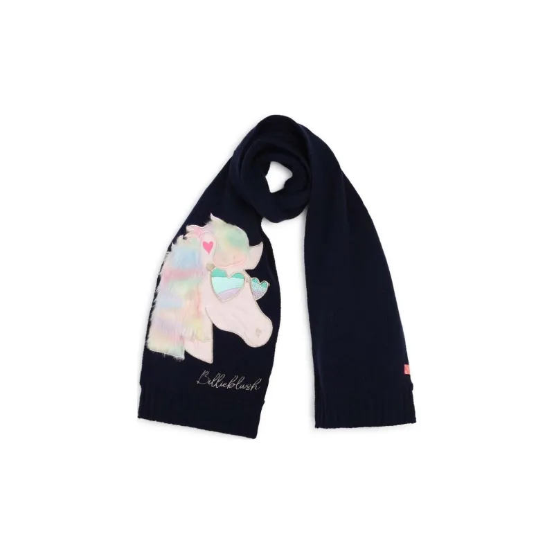 Billieblush Unicorn Embroidered Ribbed Scarf-1
